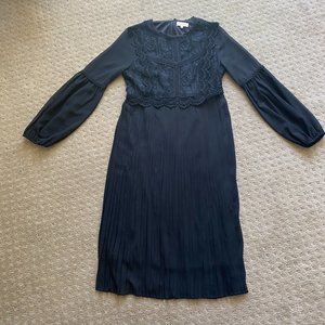 Roolee Black Pleated Maxi Dress